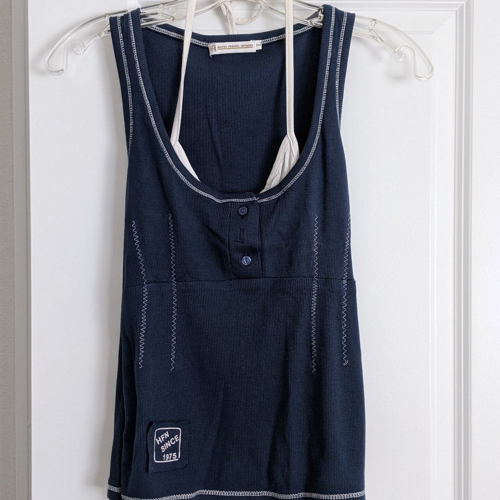 Cute blue top with attached white halter